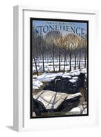 America's Stonehenge, New Hampshire - Winter-Lantern Press-Framed Art Print