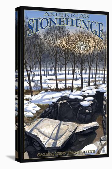 America's Stonehenge, New Hampshire - Winter-Lantern Press-Stretched Canvas
