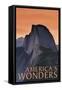 America's Wonders - National Park WPA Sentiment-Lantern Press-Framed Stretched Canvas