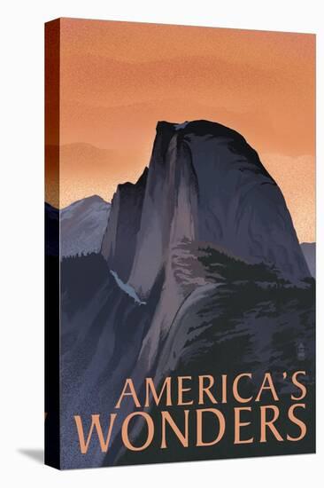 America's Wonders - National Park WPA Sentiment-Lantern Press-Stretched Canvas