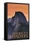 America's Wonders - National Park WPA Sentiment-Lantern Press-Framed Stretched Canvas