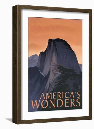 America's Wonders - National Park WPA Sentiment-Lantern Press-Framed Art Print