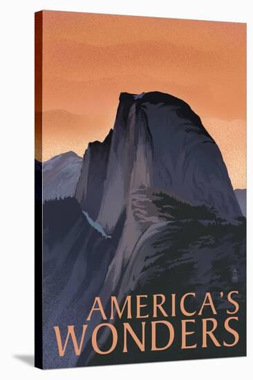 America's Wonders - National Park WPA Sentiment-Lantern Press-Stretched Canvas