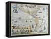 America-Gerardus Mercator-Framed Stretched Canvas