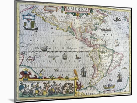 America-Gerardus Mercator-Mounted Giclee Print