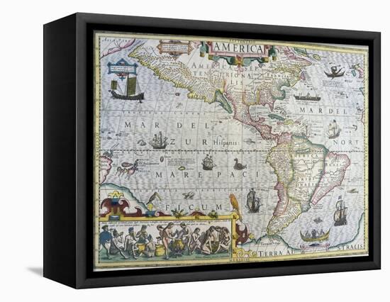 America-Gerardus Mercator-Framed Stretched Canvas