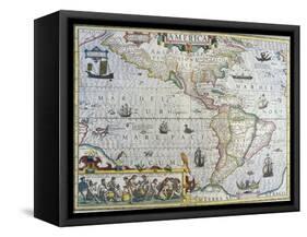 America-Gerardus Mercator-Framed Stretched Canvas