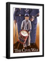 Americam Civil War - Drummer Boy-Lantern Press-Framed Art Print