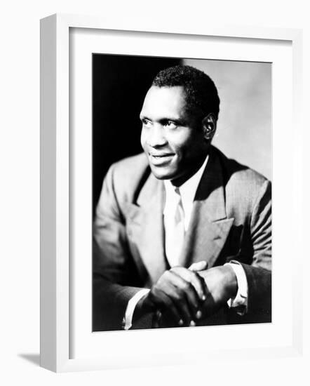 American Actor, Athlete, Singer, and Civil Rights Activist Paul Robeson, 1898-1976, c.1940-null-Framed Photo