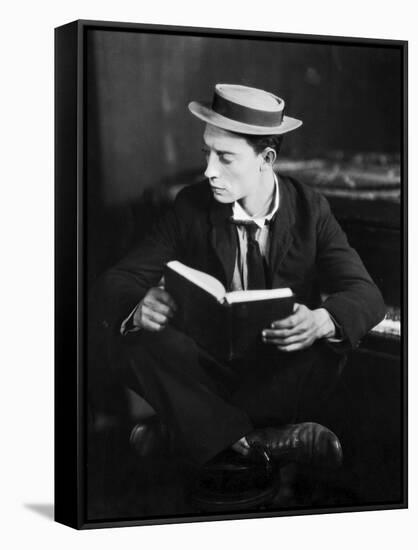 American actor Buster Keaton (1895 - 1966) (b/w photo)-null-Framed Stretched Canvas