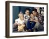 American actor Robert Mitchum woith his wife Dorothy and their sons Jim and Christopher 1947-null-Framed Photo