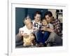 American actor Robert Mitchum woith his wife Dorothy and their sons Jim and Christopher 1947-null-Framed Photo