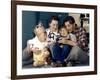 American actor Robert Mitchum woith his wife Dorothy and their sons Jim and Christopher 1947-null-Framed Photo