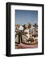 American Actor Rock Hudson Holds Actress Elizabeth Taylor While Filming 'Giant', Marfa, Texas, 1956-Allan Grant-Framed Photographic Print