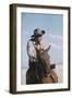 American Actor Rock Hudson on a Horse During the Filming of 'Giant', Near Marfa, Texas, 1955-Allan Grant-Framed Photographic Print