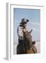 American Actor Rock Hudson on a Horse During the Filming of 'Giant', Near Marfa, Texas, 1955-Allan Grant-Framed Photographic Print