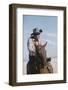 American Actor Rock Hudson on a Horse During the Filming of 'Giant', Near Marfa, Texas, 1955-Allan Grant-Framed Photographic Print