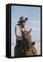 American Actor Rock Hudson on a Horse During the Filming of 'Giant', Near Marfa, Texas, 1955-Allan Grant-Framed Stretched Canvas