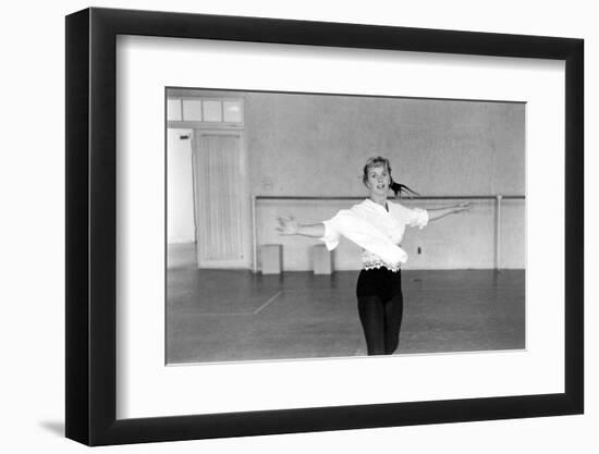 American Actress Debbie Reynolds Watches Dances During a Rehearsal, 1960-Allan Grant-Framed Photographic Print