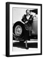 American Actress Jean Harlow (1911-1937) Posing Near a Car-null-Framed Photo