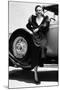 American Actress Jean Harlow (1911-1937) Posing Near a Car-null-Mounted Photo