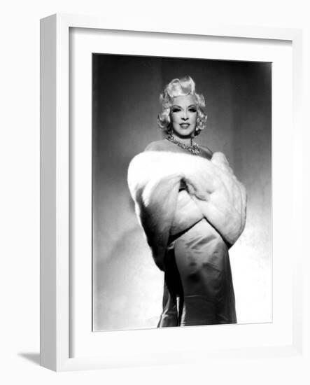 American Actress Mae West (1892-1980) with Fur Stole C. 1940-null-Framed Photo