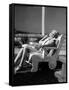 American actress Rita Hayworth (1918 - 1987) (b/w photo)-null-Framed Stretched Canvas