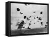 American Aircraft Carrier USS Yorktown Hit by a Japanese Bomb in the Battle of Midway-null-Framed Stretched Canvas