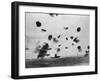 American Aircraft Carrier USS Yorktown Hit by a Japanese Bomb in the Battle of Midway-null-Framed Photo