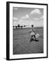 American Airline Hostess Crossing Field on Way to Jobs as a Model and Sales Clerk at Neiman Marcus-Lisa Larsen-Framed Photographic Print