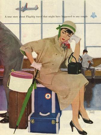 Electra Flagship Lockheed Vintage Airline Travel Art Poster Print Giclee