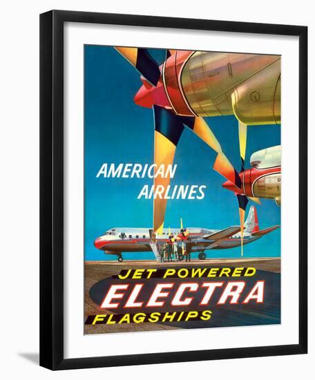American Airlines - Jet Powered Electra Flagships - Lockheed L-188s-Walter Bomar-Framed Giclee Print