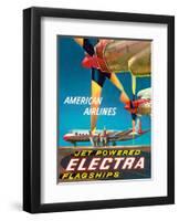 American Airlines - Jet Powered Electra Flagships - Lockheed L-188s-Walter Bomar-Framed Art Print