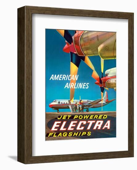 American Airlines - Jet Powered Electra Flagships - Lockheed L-188s-Walter Bomar-Framed Art Print