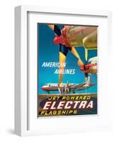 American Airlines - Jet Powered Electra Flagships - Lockheed L-188s-Walter Bomar-Framed Art Print