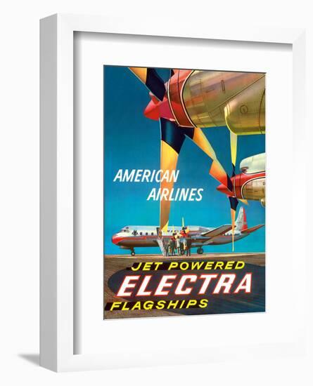 American Airlines - Jet Powered Electra Flagships - Lockheed L-188s-Walter Bomar-Framed Art Print