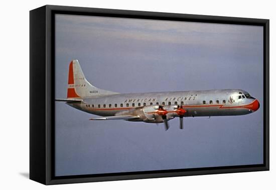 American Airlines Lockheed Electra Turbo-Prop 1966-null-Framed Stretched Canvas