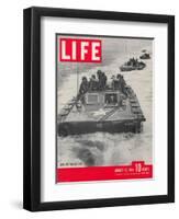 American Amphibious Tractors, Alligators, in action, August 21, 1944-John Florea-Framed Photographic Print