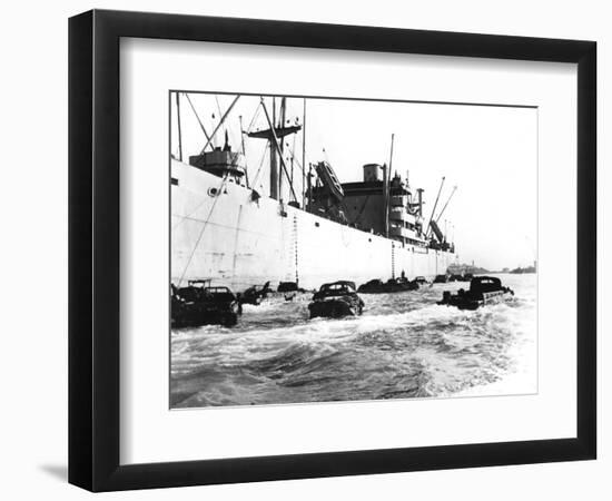 American Amphibious Vehicles, Le Havre, France, 1944-null-Framed Premium Giclee Print