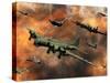 American and German Aircraft Battle it Out in the Skies During WWII-Stocktrek Images-Stretched Canvas