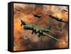 American and German Aircraft Battle it Out in the Skies During WWII-Stocktrek Images-Framed Stretched Canvas