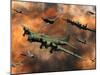 American and German Aircraft Battle it Out in the Skies During WWII-Stocktrek Images-Mounted Photographic Print