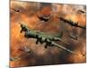 American and German Aircraft Battle it Out in the Skies During WWII-Stocktrek Images-Mounted Photographic Print