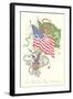 American and Irish Flags, St. Patrick's Day-null-Framed Art Print