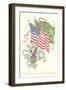 American and Irish Flags, St. Patrick's Day-null-Framed Art Print