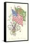 American and Irish Flags, St. Patrick's Day-null-Framed Stretched Canvas