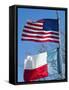 American and Texan Flags, Texas, USA-Ethel Davies-Framed Stretched Canvas