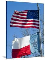 American and Texan Flags, Texas, USA-Ethel Davies-Stretched Canvas