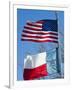 American and Texan Flags, Texas, USA-Ethel Davies-Framed Photographic Print