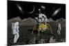 American Apollo Astronauts on the Lunar Surface-null-Mounted Art Print